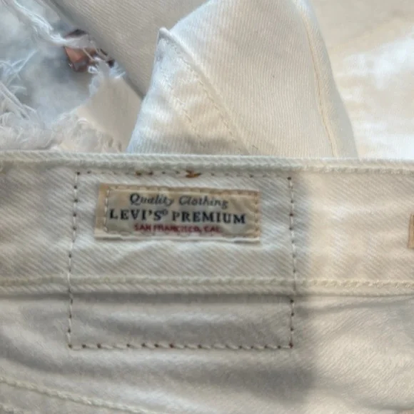 White Frayed Hem Denim Shorts